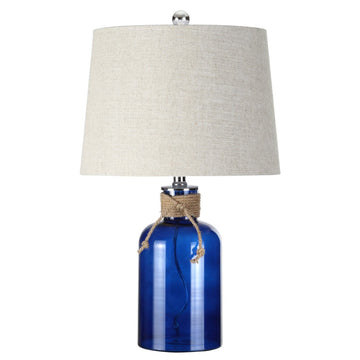 Azure 23.5" Glass Bottle LED Table Lamp - JONATHAN Y